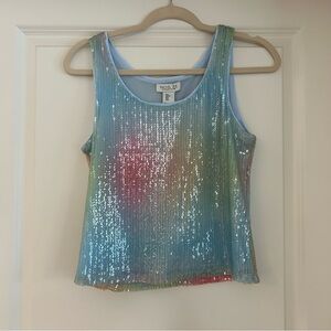 Sparkly Tank Top Multicolor Sequin Tank Top Watercolor